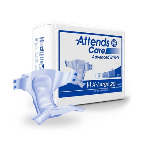 Attends Care Advanced Adult Incontinence Brief Xl Heavy Absorbency  Contoured, Ddp40, 20 Ct : Target
