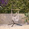 Flash Furniture Commercial All-Weather Black Steel Hanging Chair C Stand with Included Hardware - 2 of 4