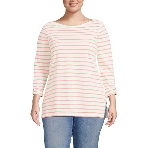 Lands' End Women's Supima Cotton Adjustable 3/4 Sleeve Boatneck Tunic - 1 of 4