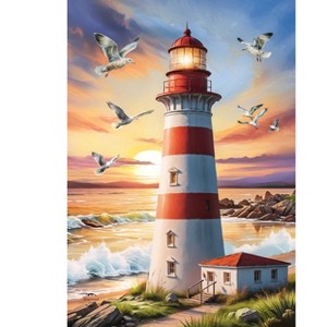 Briarwood Lane Summer House Flag 40x28 For Outdoor Lighthouse At Sunset For Summer House Flag - 1 of 4