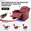 COMHOMA Recliner Chair Electric Massage Recliner Sofa with Led PU Leather Reclining Chair Red - 2 of 4