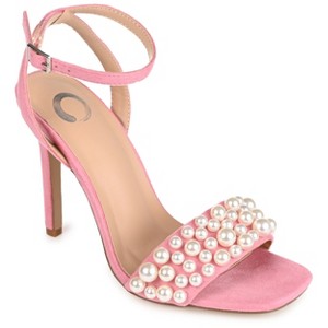 Journee Collection Womens Romey Buckle High Stiletto Open Toe Pumps - 1 of 4