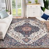Ft Machine Washable Area Rug, Non-Slip Non-Shedding Vintage Rug for Living Room, Low Pile Oriental Medallion Floral Carpet, Indoor Foldable - 2 of 4