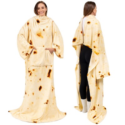 PAVILIA Fleece Wearable Blanket with Sleeves, Warm Cozy Soft Functional Lightweight Sleeved Throw Adults Men Women