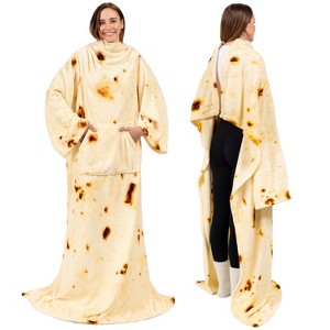 PAVILIA Fleece Wearable Blanket with Sleeves, Warm Cozy Soft Functional Lightweight Sleeved Throw Adults Men Women - 1 of 4