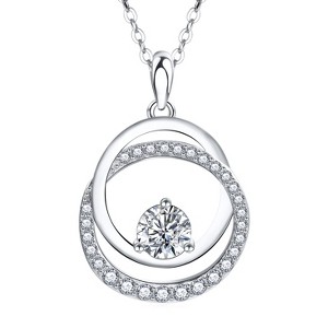 Gala Infinity Pendant Necklace Womens Sterling Silver CZ Ginger Lyne Collection - 1 of 4