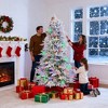 SUGIFT 6FT Pre-Lit Snow-Flocked Aspen Christmas Tree with 300 Multicolor LED Lights, 11 Light Modes, 1350 PE & PVC Branch Tips - 2 of 4