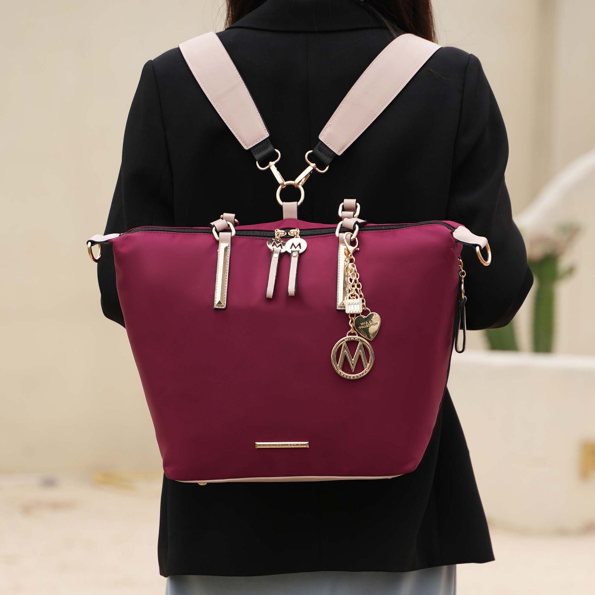 Convertible Weekender Tote Bag & Backpack, Layla | MKF Collection by Mia K - thumbnail 4