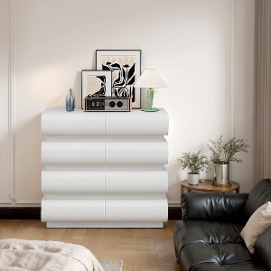 Lyngins Minimalist Modern Black Storage Cabinet, Pull-Less Design, Anti-Tip Device, Modern 6 Chest of Drawers with Storage, 6-Drawer Dresser - 1 of 4