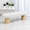64" Upholstered Dining Bench with Wood Legs, No-Assembly Entryway or End of Bed Bench Ottoman, 300 LBS Weight Capacity for Dining Room or Kitchen - 2 of 4