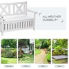 Resenkos Garden Bench, Patio Bench,Outdoor Storage Bench 2-Person Backyard Patio Bench with Louvered Side Panels, White - 2 of 4