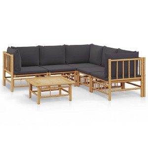 vidaXL Garden Lounge Set Dark Gray - 1 of 4