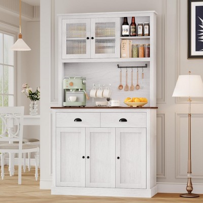 Whizmax Pantry with Drawers and Adjustable Shelves, 71¡±Tall Freestanding Kitchen Pantry with Microwave Stand, Hutch Cabinet for Kitchen, Dining Room