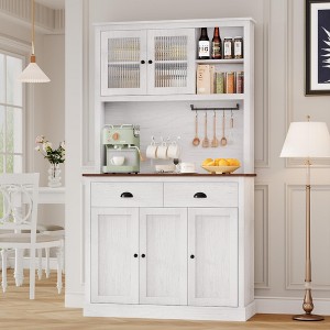 Whizmax Pantry with Drawers and Adjustable Shelves, 71¡±Tall Freestanding Kitchen Pantry with Microwave Stand, Hutch Cabinet for Kitchen, Dining Room - 1 of 4