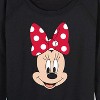 Women's - Disney - Minnie Mouse Face Lightweight French Terry Wide Neck Long Sleeve Shirt - 2 of 4