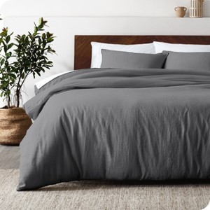 Linen Duvet Cover and Sham Set by Bare Home - 1 of 4