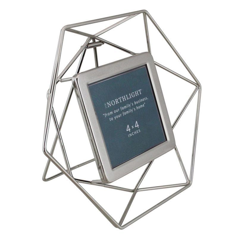 Northlight 9.5" Contemporary Hexagonal 4" x 4" Photo Picture Frame - Silver, 4 of 7