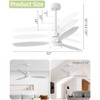 HOMLUX 52" Low Profile Ceiling Fan with Remote Control Reversible Motor - 3 of 4