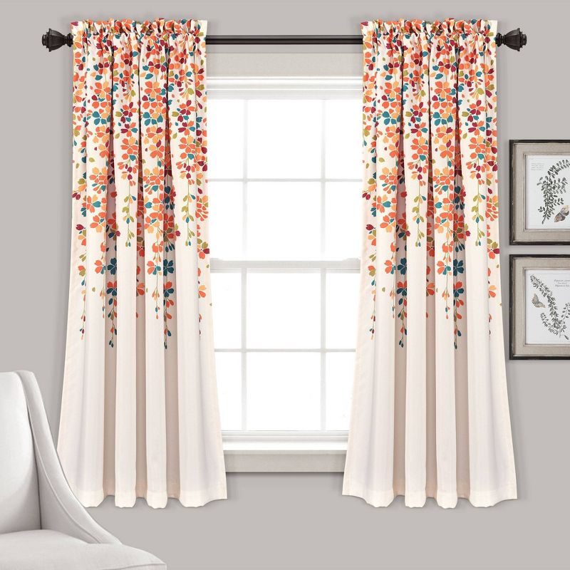 Set of 2 Weeping Flower Light Filtering Window Curtain Panels - Lush Décor, 1 of 18