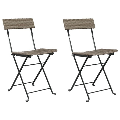 Vidaxl Folding Bistro Chairs- Set Of 2, Outdoor Patio Seating ...