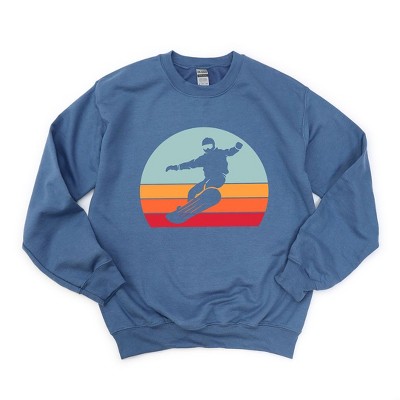 Simply Sage Market Women's Graphic Sweatshirt Snowboard With Stripes