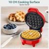 YASHE Mini Waffle Maker, 550W Waffle Iron, Ready Indicator Light, Cool Touch Handle, Non Stick Coating, Compact Size - 3 of 4