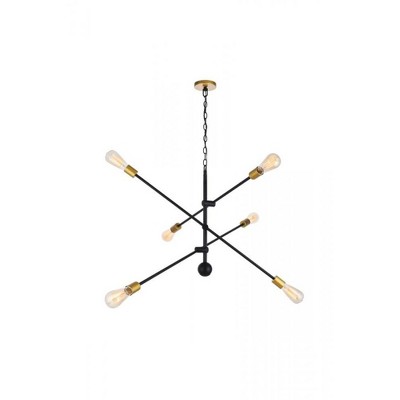 Elegant Lighting Axel 6 Lights Black Pendant