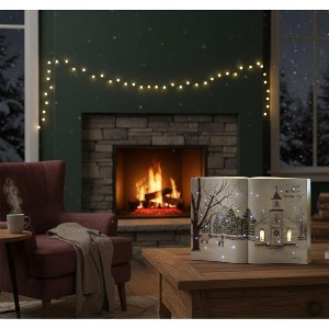 Optic Book Christmas Carol Scene – MDF/Paper/Metal Lighted Decor by Manual Woodworkers & Weavers - 1 of 3