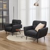 TYBOATLE Blue Leather Accent Chair, Tufted Mid-Century Armchair for Salon, Office, Living Room - 2 of 4