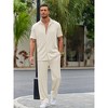 COOFANDY Men's 2 Piece Outfit Casual Short Sleeve Button Down Shirt Beach Summer Loose Pant Sets - 3 of 4