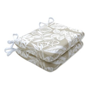 Set of 2 Delray Outdoor/Indoor Rounded Corners Seat Cushions - Pillow Perfect - 1 of 4