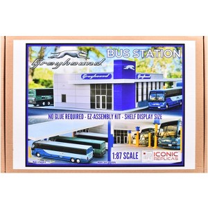 Greyhound Bus Station Diorama EZ Assembly Kit 1/87 (HO) Model by Iconic Replicas - 1 of 4