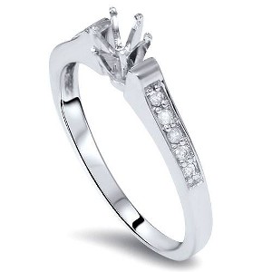 Pompeii3 Diamond Engagement Semi Mount Ring Setting White Gold - 1 of 4