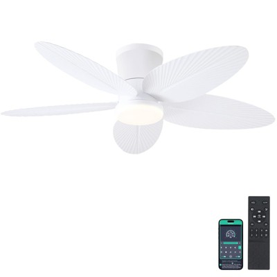 42 Inches Flush Mount Palm Leaf Ceiling Fan