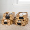 happimess Lane 12" Classic Farmhouse Handwoven Hyacinth Pantry Baskets with Chalkboard Labels and Handles - 2 of 4