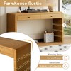 Curved Console Table with Storage, Wooden Entryway Table with 2 Drawers, Farmhouse Rustic Console Tables for Entryway, Hallway, Living Room - 4 of 4