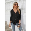Coolmee Women's Long Sleeve Open Front Cardigan Button Down Ribbed Lightweight Knit Outerwear - 2 of 4