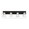 Toltec Lighting Apollo 4 - Light Vanity in  Dark Granite with 5.5" Fluted Frosted Crystal Shade - 2 of 2