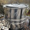 Bayou Classic 300-505 Stainless Oyster Steamer Features Heavy Welded Loop Handles Domed Vented Lid Perfect - 4 of 4