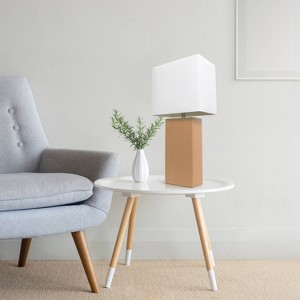 Lalia Home Lexington 21" Leather Base Table Lamps with Fabric Shade - 1 of 4