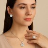 Silver Titanium Steel Flower - Shaped Crystal Minimalist Women's Jewelry Set - 2 of 4