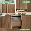 AMERLIFE Fluted Modern Chest Dresser with Pine Handles, Rounded Corners & Anti-Tip, 48" Tall Wood Storage Organizer for Living Room - 3 of 4