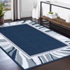 Modern Bordered Area Rug - Washable, Non-Slip & Stain Resistant Low Pile Carpet,Clean-lined Runner Rug - 2 of 4