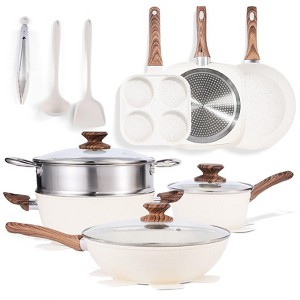 Kumasinova 17-Piece Non-Stick Cookware Set,Versatile Aluminum Cooking Set with Saucepan,Grillpan,Steamer and Utensil Set,Suitable for All Stoves - 1 of 4