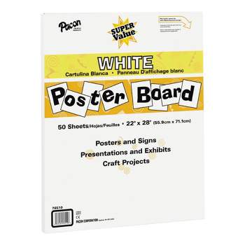 UCreate Poster Board, 14 inch x 22 inch, White Poster Paper, 8-Sheets