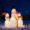 QingMoon Christmas Inflatable Snowmen Decoration, Three Snowmen with Sign Each, Outdoor Indoor Blow Up Yard Decor for Lawn, Garden, Party - 4 of 4