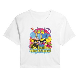 Women's - The Beatles - Vintage Yellow Submarine Cropped Graphic T-Shirt - 1 of 4