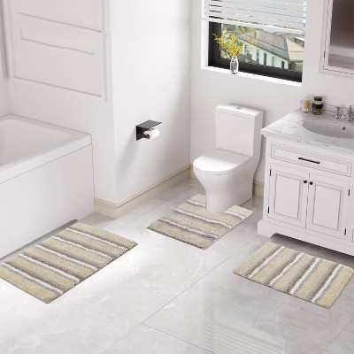 Home Weavers Glamour Collection 100% Polyester Microfiber Bathroom Rug, Non Slip Bath Mat Water Absorbent Soft Microfiber Shaggy Mat Machine Washable