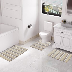 Home Weavers Glamour Collection 100% Polyester Microfiber Bathroom Rug, Non Slip Bath Mat Water Absorbent Soft Microfiber Shaggy Mat Machine Washable - 1 of 4