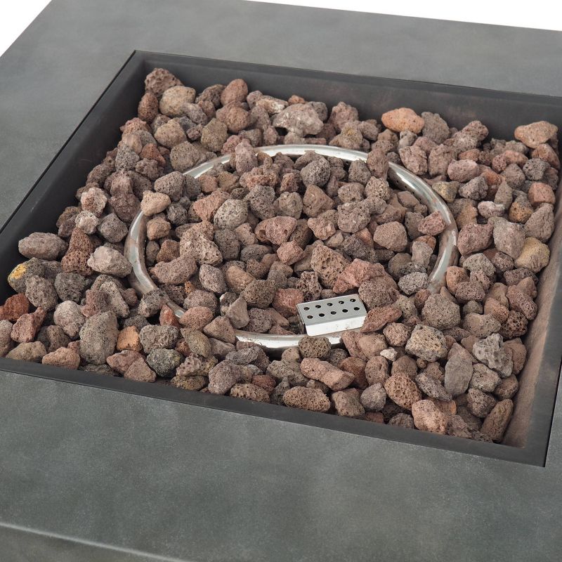 Wellington Square 33&#34; Iron Gas Fire Pit Gray - Christopher Knight Home, 5 of 6